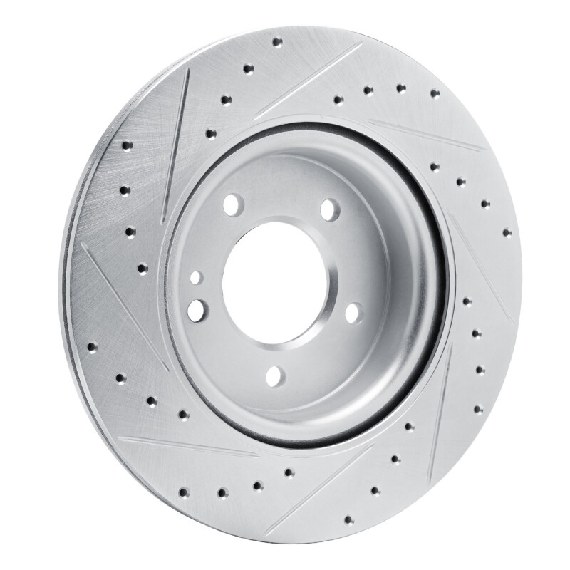 Mercedes-Benz G550 Brake Rotor (1) - Rear Right - R1 Concepts - Drilled & Slotted - Silver - `19-`25